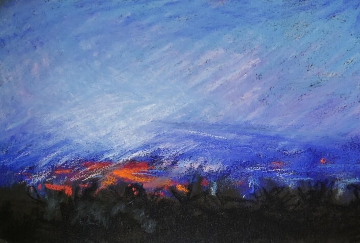 Elaine Ralston – ‘Evening Splash’ – Soft Pastel. 6 H X 8 W $225