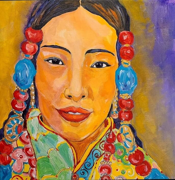 Debbie Auer-Breithaupt – ‘Traditional Colors’ – Acrylic. 12 H X 12 W $300