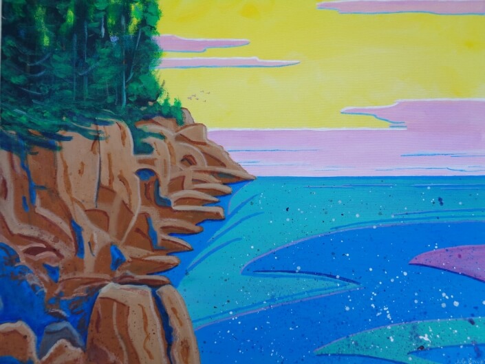 John Kruppa – ‘Rocky Shore’ – Acrylic On Canvass. 16 H X 20 W $300