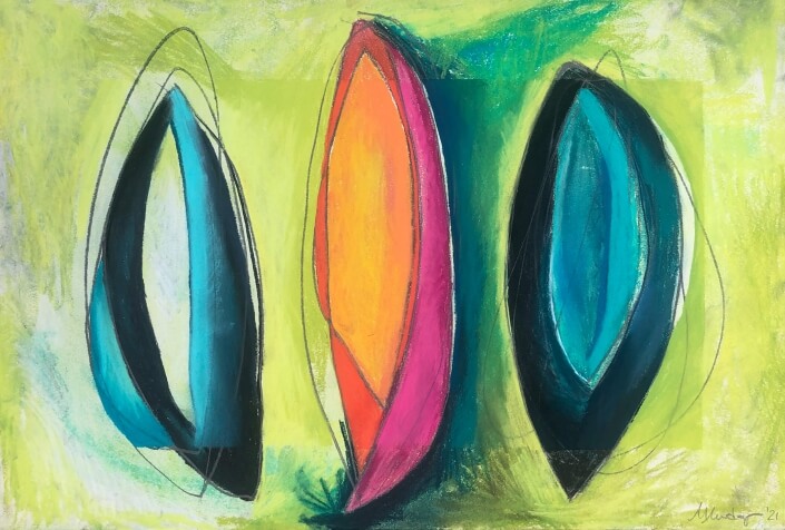 Murphy Munday – ‘Boundary 5’ – Hard Pastels & Graphite On Archival Paper. 12 H X 18 W $455